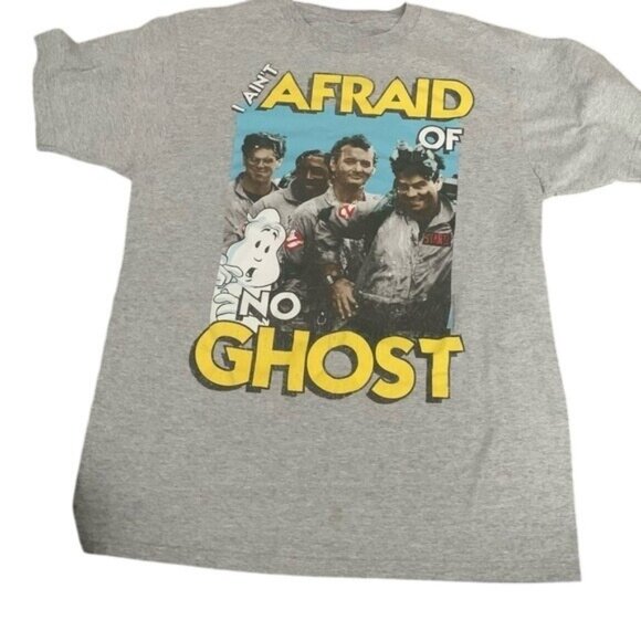 Ghostbusters Graphic T-Shirt Gray Short Sleeve "I Aint Afraid Of No Ghost" L - Picture 1 of 6